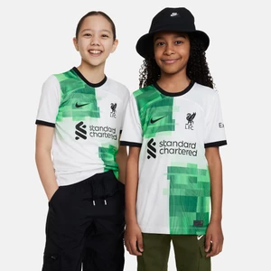 Koszulka piłkarska dla dużych dzieci Nike Dri-FIT Liverpool F.C. Stadium 2023/24 (wersja wyjazdowa) - Biel