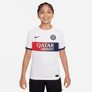 Koszulka piłkarska dla dużych dzieci Nike Dri-FIT Paris Saint-Germain Stadium 2023/24 (wersja wyjazdowa) - Biel