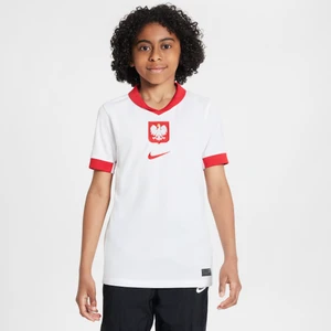 Koszulka piłkarska dla dużych dzieci Nike Dri-FIT Polska Stadium 2024/25 (wersja domowa) (replika) - Biel