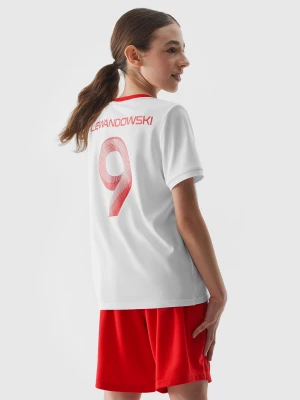 Koszulka piłkarska dziecięca 4F x Robert Lewandowski - biała
