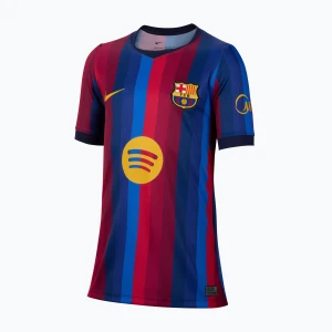 Koszulka piłkarska dziecięca Nike FC Barcelona Dri-Fit Stadium Home deep garnet / blue void / mineral yellow Granatowy