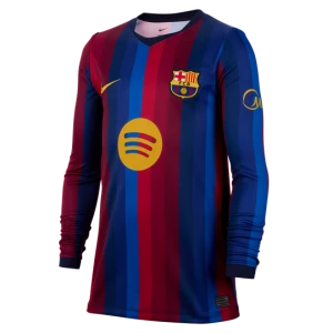 Koszulka piłkarska z długim rękawem dla dużych dzieci Nike Dri-FIT FC Barcelona Stadium 2026/27 (wersja domowa) – replika - Czerwony