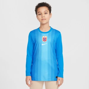 Koszulka piłkarska z długim rękawem dla dużych dzieci Nike Dri-FIT Norwegia Stadium Goalkeeper 2025/26 – replika - Niebieski