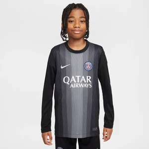 Koszulka piłkarska z długim rękawem dla dużych dzieci Nike Dri-FIT Paris Saint-Germain Stadium Goalkeeper 2025/26 – replika - Czerń