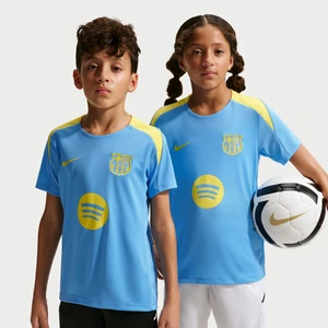 Koszulka piłkarska z krótkim rękawem dla dużych dzieci Nike Dri-FIT FC Barcelona Strike (wersja czwarta) - Niebieski