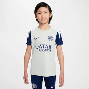 Koszulka piłkarska z krótkim rękawem dla dużych dzieci Nike Dri-FIT Inter Mediolan Strike - Szary