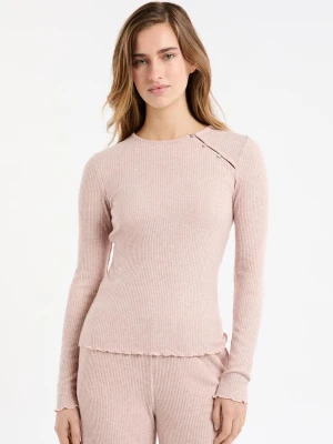 Koszulka piżamowa prążkowana z guzikami Etam