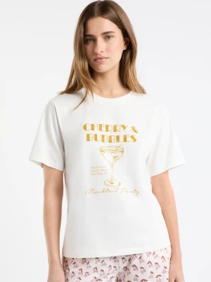 Koszulka piżamowa z bawełny Etam