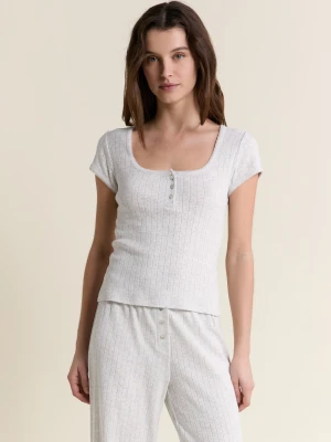 Koszulka piżamowa z krótkim rękawem z bawełny Etam