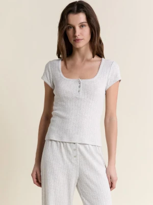 Koszulka piżamowa z krótkim rękawem z bawełny Etam