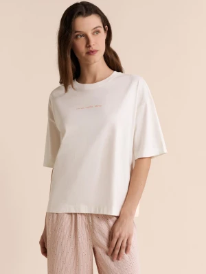 Koszulka piżamowa z krótkim rękawem z bawełny Etam