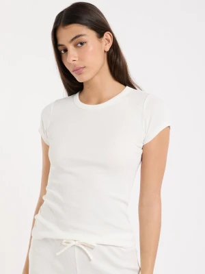 Koszulka piżamowa z okrągłym dekoltem z bawełną Etam