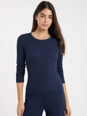 Koszulka piżamowa z okrągłym dekoltem z bawełną Etam