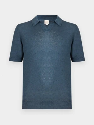 Koszulka polo 120% Lino niebieski