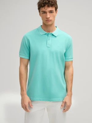 Koszulka polo Ambrosian w kolorze miętowym z nutami liliowymi Joop