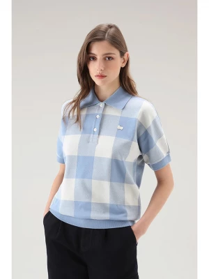 Woolrich Koszulka polo "American" w kolorze błękitno-kremowym rozmiar: L