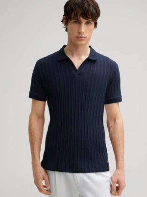 Koszulka polo Baron w granatowym kolorze o wyrazistej strukturze Joop