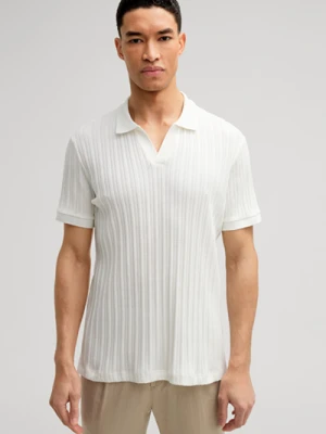 Koszulka polo Baron w kremowym kolorze o wyrazistej strukturze Joop