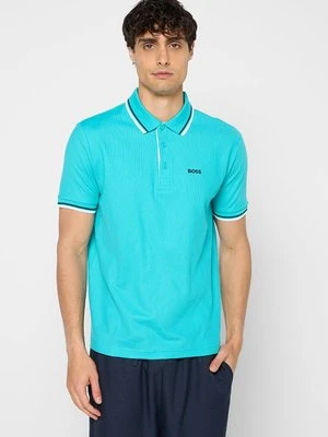 Koszulka polo Boss turkusowy