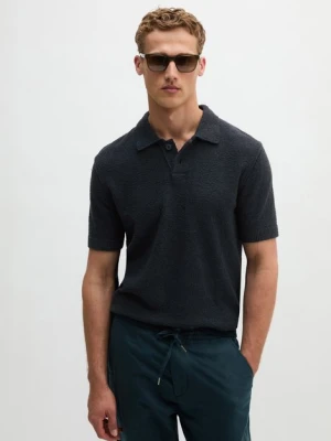 Koszulka polo Bouclé regular Marc O'Polo modrá