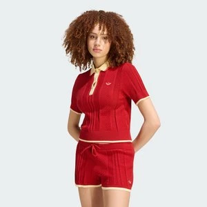 KOSZULKA POLO CABLE KNIT CALI Adidas Team Victory Red