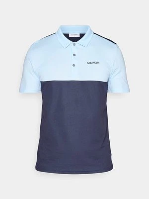 Koszulka polo Calvin Klein metaliczny niebieski