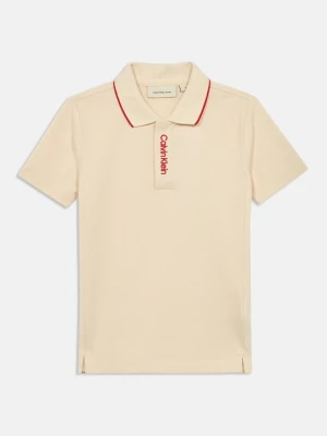 Koszulka polo Calvin Klein Jeans mleczny