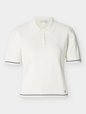 Koszulka polo Calvin Klein Jeans mleczny