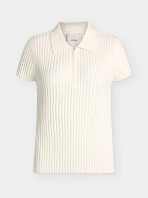 Koszulka polo Calvin Klein mleczny