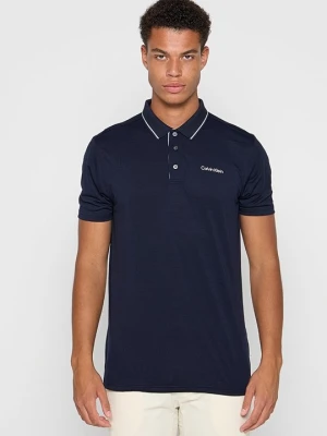 Koszulka polo Calvin Klein niebieski denim