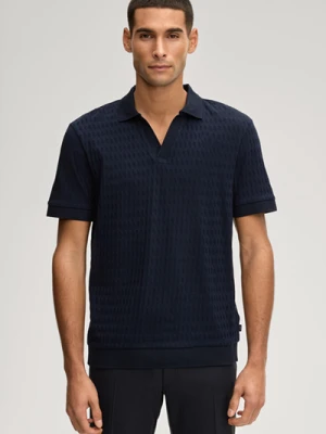 Koszulka polo Cleison w granatowym kolorze o wyrazistej strukturze Joop