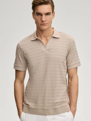 Koszulka polo Cleison w kolorze piaskowym o wyrazistej strukturze Joop