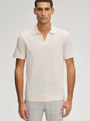 Koszulka polo Cleison w kolorze złamanej bieli o wyrazistej strukturze Joop