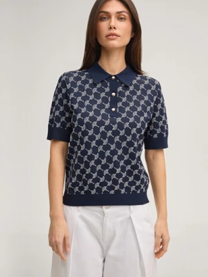 Sweter polo Cornflower Kella w kolorze granatowym Joop