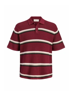 Koszulka polo Jack&Jones ciemnoczerwony