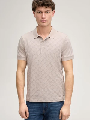 Koszulka polo Jesse w kolorze beżowym z chabrowym wzorem Joop