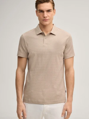 Koszulka polo Jorge w kolorze beżowym o fakturze strukturalnej Joop