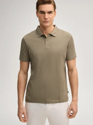 Koszulka polo Jorge w kolorze khaki o fakturze strukturalnej Joop