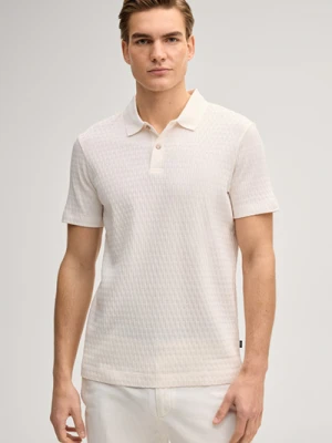 Koszulka polo Jorge w kolorze złamanej bieli o fakturze Joop