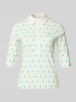 Koszulka polo krój slim fit z aplikacją z logo Marc Cain