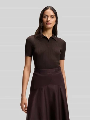 Koszulka polo krój slim fit z prążkowanej dzianiny Boss