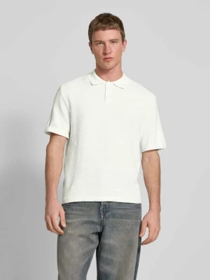 Koszulka polo kroju regular fit z fakturowanym wzorem model ‘FERDINAND’ Redefined Rebel