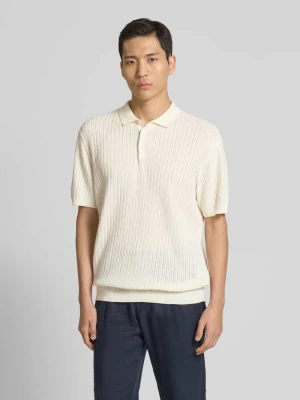 Koszulka polo kroju regular fit z fakturowanym wzorem model ‘Karl’ casual friday