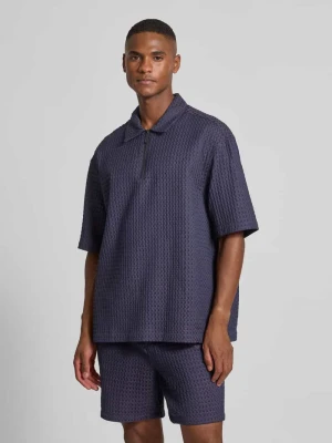 Koszulka polo kroju regular fit z fakturowanym wzorem model ‘Lenny’ Les Deux