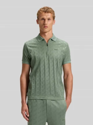 Koszulka polo kroju relaxed fit z fakturowanym wzorem model ‘MIRROR’ BOSS Green