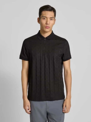 Koszulka polo kroju relaxed fit z fakturowanym wzorem model ‘MIRROR’ BOSS Green