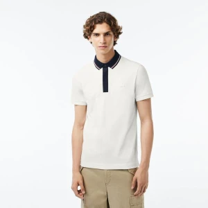 Koszulka polo Lacoste Smart Paris Regular Fit z kontrastowym dekoltem