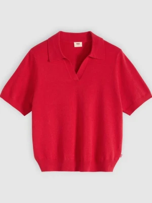 Koszulka polo Levi's ciemnoczerwony