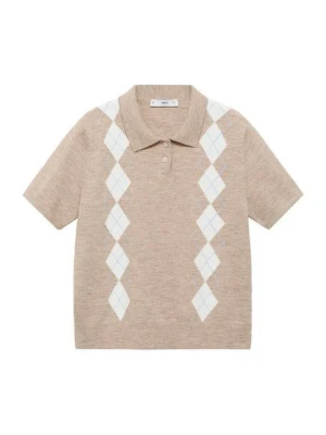 Koszulka polo Mango brązowy