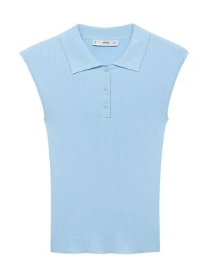 Koszulka polo Mango jasnoniebieski